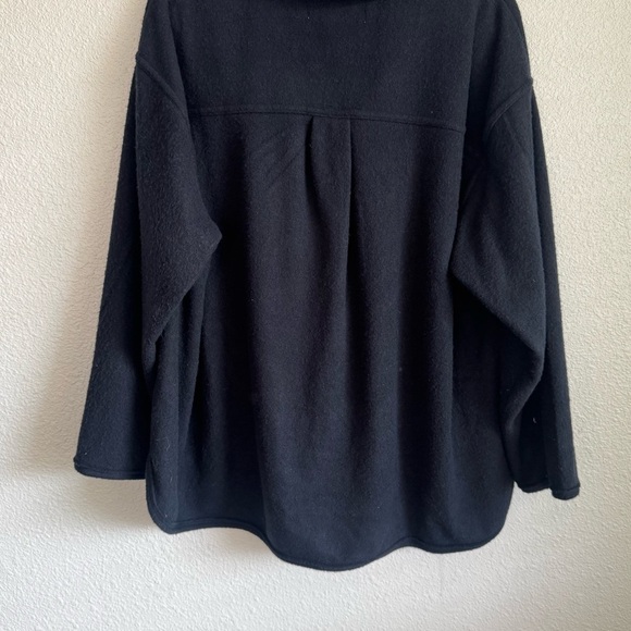 Free People Beach Womens Small Oversized Black Fleece Sweater Slouchy Relaxed - Picture 8 of 10
